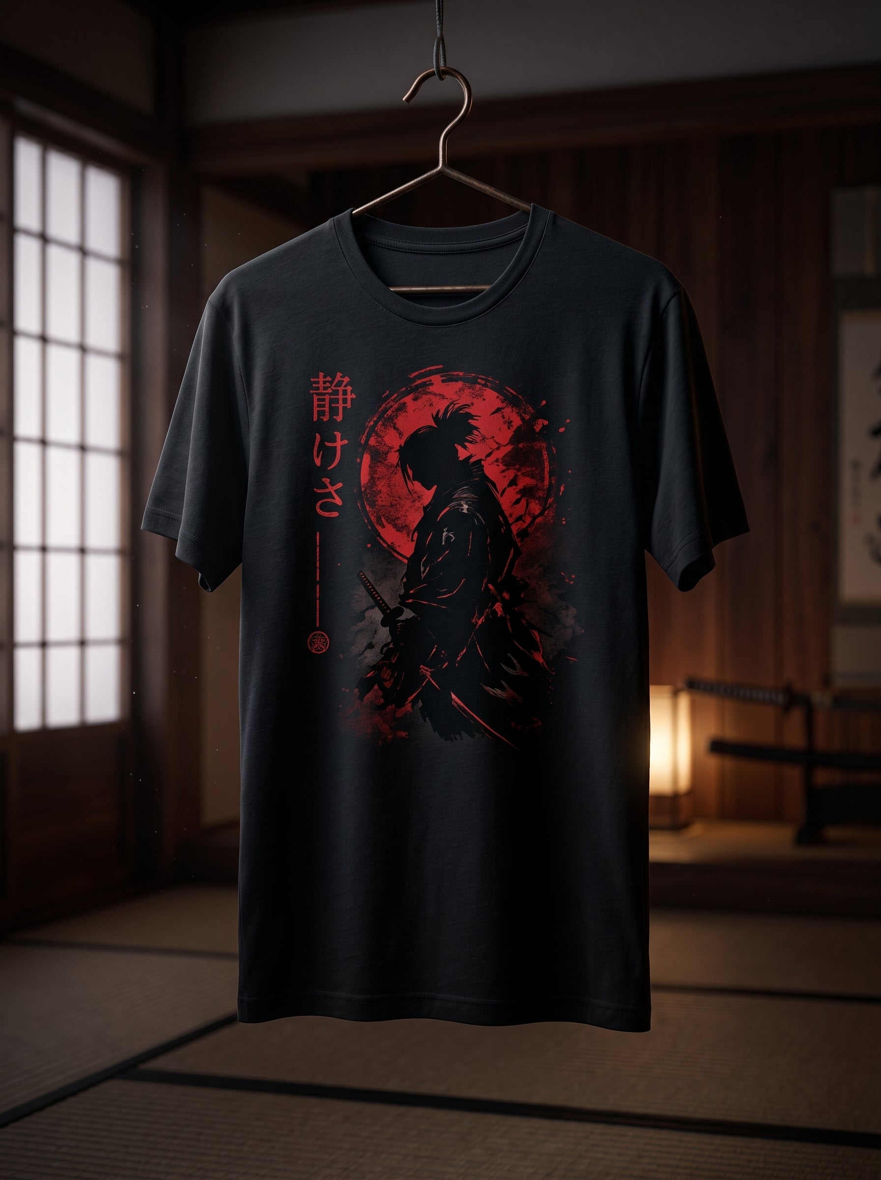 BLACK V T-shirt for anime fans, high quality
